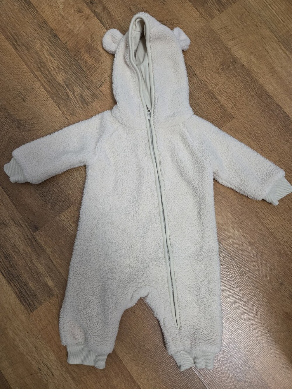 Goumi Kids x Babylist Fleece Bear Ear Baby Bunting Suit - Cream